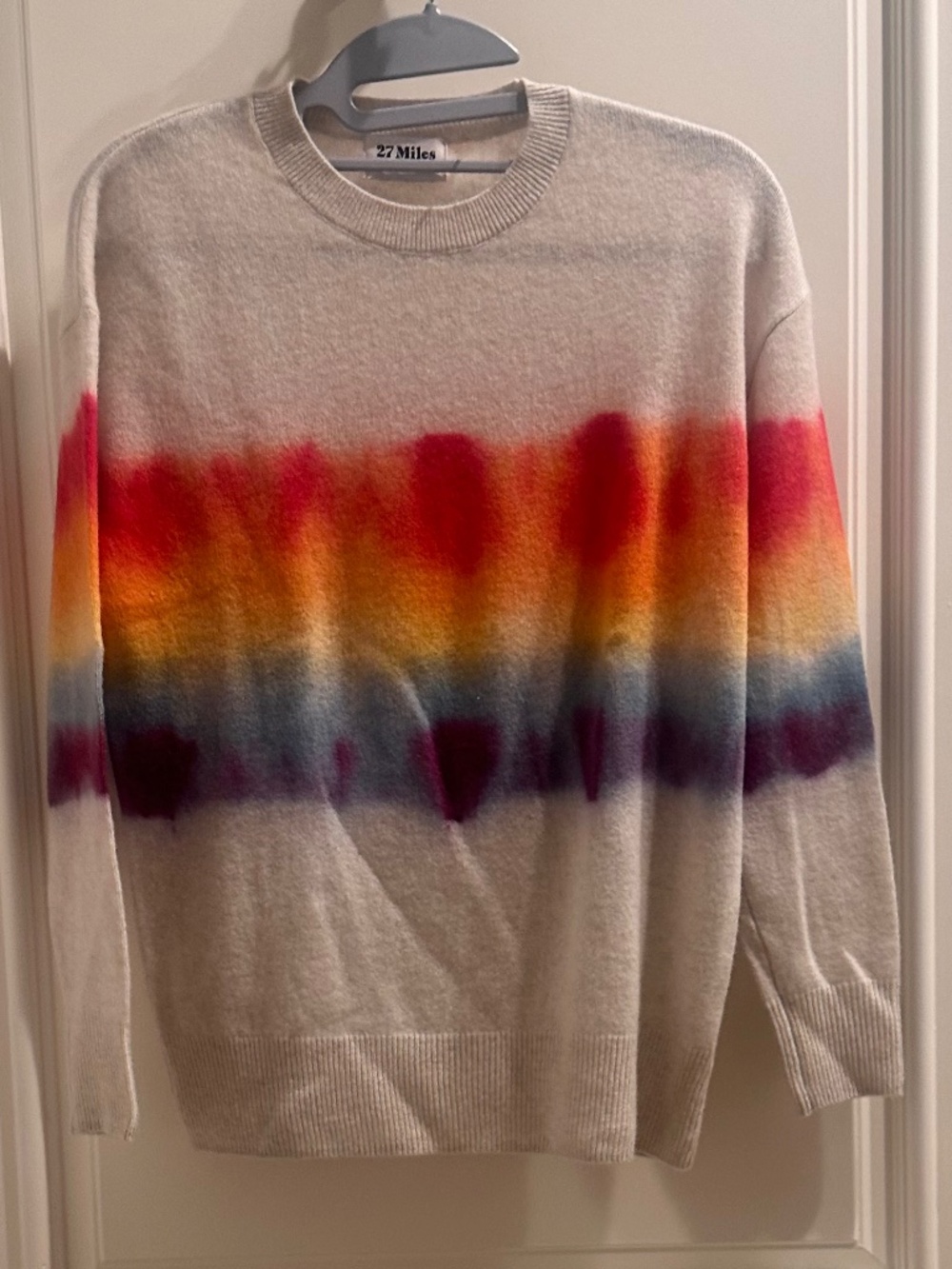 27 Miles 100% Cashmere Rainbow Stripe Sweater